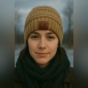 C.C Camel Knit Beanie